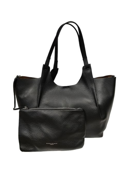 borsa donna dua media in pelle nero Gianni Chiarini | BS9719RNGDBLNERO-CASTORO